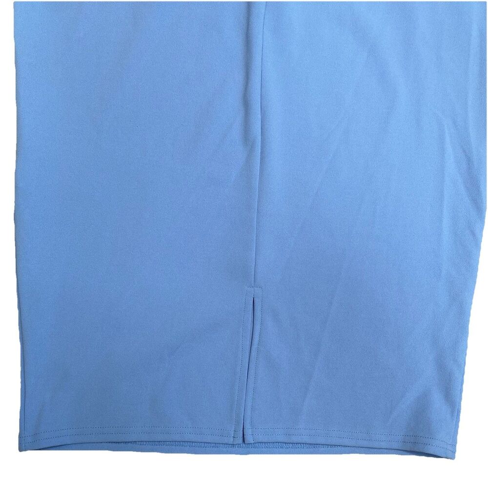 Club L London Powder Blue Alyssa Bardot Bow Maternity Midi Dress With Ruching 12 - Picture 13 of 16